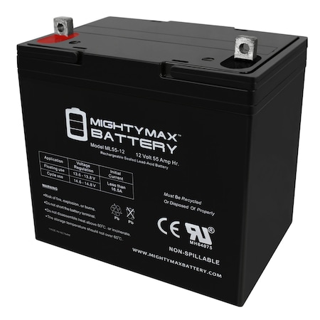 MIGHTY MAX BATTERY 12V 55Ah SLA Battery Replacement for Pride Victory XL MAX3937510